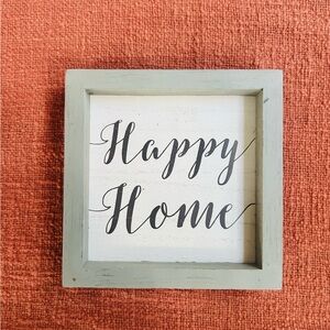 Happy Home Wall Art with Green Frame